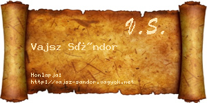 Vajsz Sándor névjegykártya