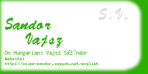 sandor vajsz business card